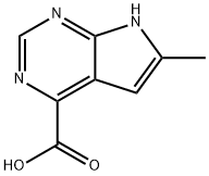 6-methyl-7H-pyrrolo[2,3-d]pyrimidine-4-carboxylic acid 化学構造式
