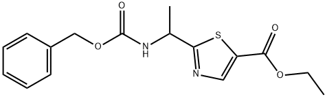 5-Thiazolecarboxylic acid, 2-[1-[[(phenylMethoxy)carbonyl]aMino]ethyl]-, ethyl ester 化学構造式