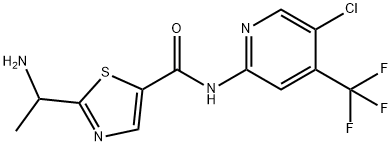5-ThiazolecarboxaMide, 2-(1-aMinoethyl)-N-[5-chloro-4-(trifluoroMethyl)-2-pyridinyl]- Structure