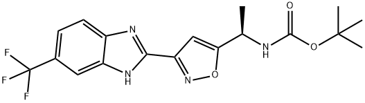 CarbaMic acid, N-[(1R)-1-[3-[6-(trifluoroMethyl)-1H-benziMidazol-2-yl]-5-isoxazolyl]ethyl]-, 1,1-diMethylethyl ester,1095824-21-7,结构式
