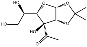 3-Acetyl-1,2-O-isopropylidene-α-D-galactofuranose 化学構造式