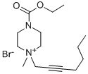 Piperazinium, 4-carboxy-1-(2-heptynyl)-1-methyl-, bromide, ethyl ester Structure