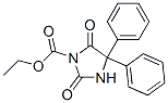 2,5-ジオキソ-4,4-ジフェニル-1-イミダゾリジンカルボン酸エチル 化学構造式
