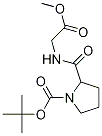 1-BOC-2-(2-甲氧基-2-氧代乙基氨基甲酰基)吡咯烷 结构式