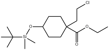Cyclohexanecarboxylic acid, 1-(2-chloroethyl)-4-[[(1,1-diMethylethyl)diMethylsilyl]oxy]-, ethyl ester Struktur
