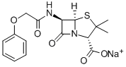 6α-(フェノキシアセチルアミノ)ペニシラン酸ナトリウム 化学構造式