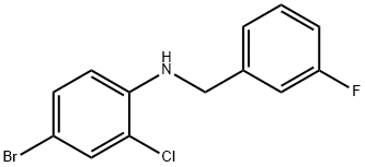 4-BroMo-2-chloro-N-(3-fluorobenzyl)aniline, 97% Structure
