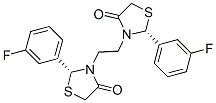 (2R)-2-(3-fluorophenyl)-3-[2-[(2R)-2-(3-fluorophenyl)-4-oxo-thiazolidi n-3-yl]ethyl]thiazolidin-4-one|