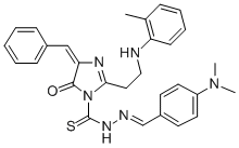1H-이미다졸-1-카르보티오산,4,5-디히드로-2-(2-((2-메틸페닐)아미노)에틸)-5-옥소-4-(페닐메틸렌)-,((4-(디메틸아미노)페닐)메틸렌)히드라지드