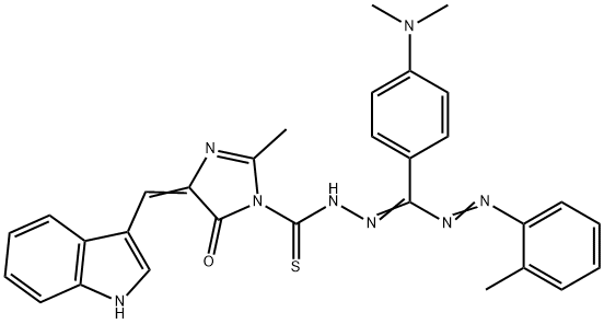 1H-이미다졸-1-카르보티오산,4,5-디히드로-4-(1H-인돌-3-일메틸렌)-2-메틸-5-옥소-,((4-(디메틸아미노)페닐)((2-메틸페닐))아조)메틸렌)히드라지드
