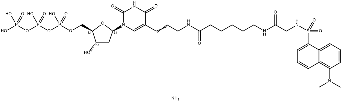 5-(dansylglycyl-6-aminohexanoylaminoprop-1-enyl)-2'-deoxyuridine 5'-triphosphate Struktur