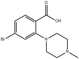 4-ブロモ-2-(4-メチルピペラジン-1-イル)安息香酸 化学構造式