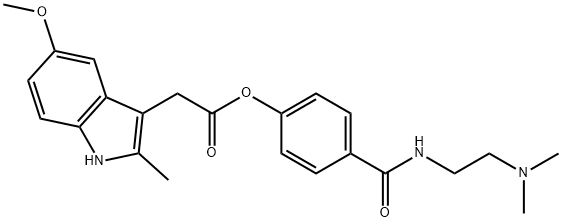 5-Methoxy-2-methyl-1H-indole-3-acetic acid 4-[[[2-(dimethylamino)ethyl]amino]carbonyl]phenyl ester Structure