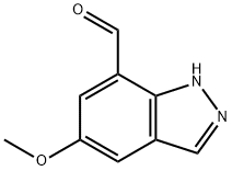 5-甲氧基-1H-吲唑-7-甲醛, 1100214-12-7, 结构式