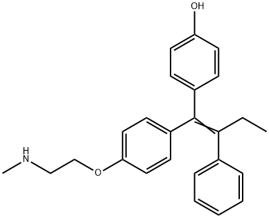 N-Desmethyl-4-hydroxy Tamoxifen (approx. 1:1 E/Z Mixture) Structure