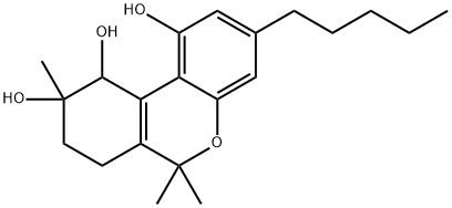 7,8,9,10-Tetrahydro-6,6,9-trimethyl-3-pentyl-6H-dibenzo[b,d]pyran-1,9,10-triol Struktur