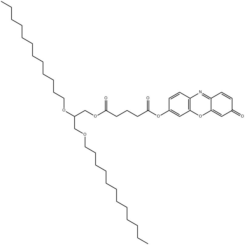 1,2-DI-O-LAURYL-RAC-GLYCERO-3-GLUTARIC*ACID-RESORUFI 化学構造式