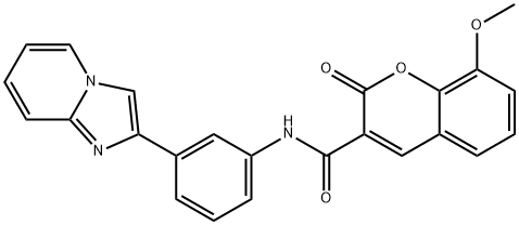 N-(3-(咪唑并[1,2-A]吡啶-2-基)苯基)-8-甲氧基-2-氧代-2H-苯并吡喃-3-酰胺, 1100353-03-4, 结构式