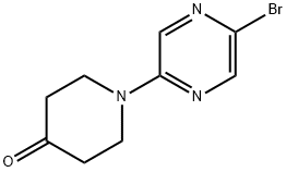 1-(5-溴-2-吡嗪基)-4-哌啶酮,1100752-74-6,结构式