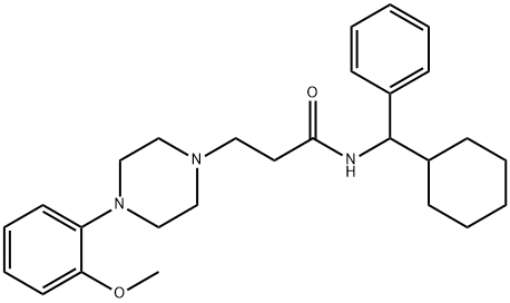 N-(Cyclohexylphenylmethyl)-4-(2-methoxyphenyl)-1-piperazinepropanamide 结构式