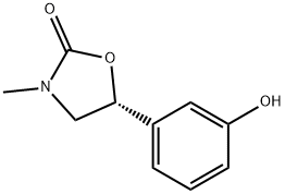 (R)-5-(3-Hydroxyphenyl)-3-methyl-2-oxazolidinone 化学構造式