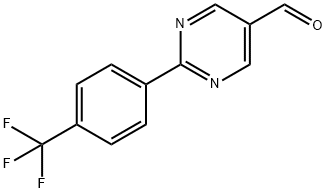 2-(4-(trifluoromethyl)phenyl)pyrimidine-5-carbaldehyde Struktur