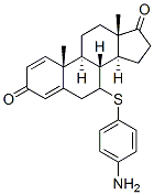 7-((4'-aminophenyl)thio)-1,4-androstadiene-3,17-dione 结构式