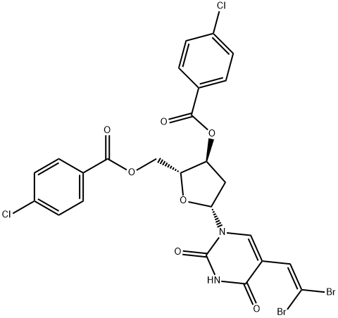 3',5'-di-O-(4-chlorobenzoyl)-5-(2-dibromovinyl)-2'-deoxyuridine|