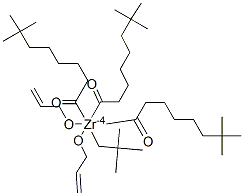 [2,2-Bis[(2-prophenyloxy)methyl]-1-butanolato-O,O′,O″]-tris(isooctanolato)-zirconium Structure