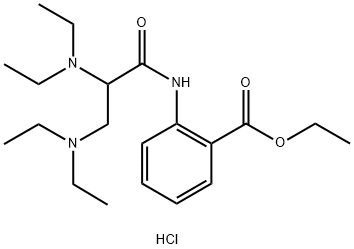 [2-diethylammonio-1-[(2-ethoxycarbonylphenyl)carbamoyl]ethyl]-diethyl- azanium dichloride Struktur
