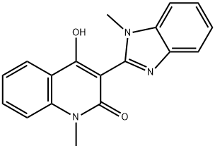 4-Hydroxy-1-methyl-3-(1-methyl-1H-benzimidazol-2-yl)-2(1H)-quinolinone 化学構造式