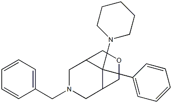 7-benzyl-9-phenyl-9-piperidino-3-oxa-7-azabicyclo(3.3.1)nonane Structure