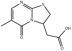 (6-Methyl-5-oxo-2,3-dihydro-5H-[1,3]thiazolo[3,2-a]pyrimidin-3-yl)acetic acid 化学構造式