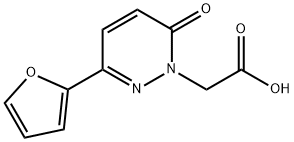 [3-(2-フリル)-6-オキソピリダジン-1(6{H})-イル]酢酸 化学構造式