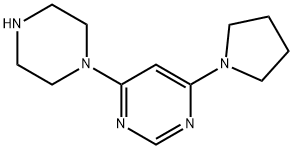 4-(piperazin-1-yl)-6-(pyrrolidin-1-yl)pyrimidine Struktur