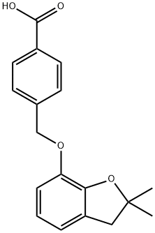 4-{[(2,2-Dimethyl-2,3-dihydro-1-benzofuran-7-yl)oxy]methyl}benzoic acid Structure