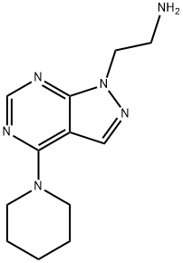 [2-(4-Piperidin-1-yl-1H-pyrazolo[3,4-d]pyrimidin-1-yl)ethyl]amine Struktur