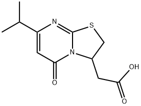(7-Isopropyl-5-oxo-2,3-dihydro-5H-[1,3]thiazolo[3,2-a]pyrimidin-3-yl)acetic acid Struktur