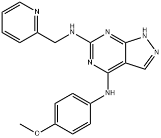 N4-(4-METHOXYPHENYL)-N6-(PYRIDIN-2-YLMETHYL)-1H-PYRAZOLO[3,4-D]PYRIMIDINE-4,6-DIAMINE, 1105224-27-8, 结构式