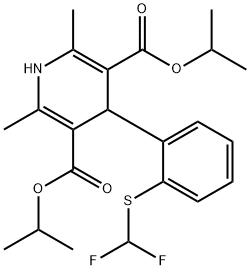 3,5-Pyridinedicarboxylic acid, 1,4-dihydro-4-(2-((difluoromethyl)thio) phenyl)-2,6-dimethyl-, bis(1-methylethyl) ester Struktur