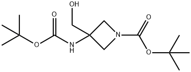 TERT-BUTYL 3-(HYDROXYMETHYL)-3-[(2-METHYLPROPAN-2-YL)OXYCARBONYLAMINO]AZETIDINE-1-CARBOXYLATE 结构式