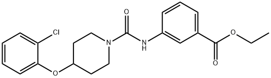ethyl 3-(4-(2-chlorophenoxy)piperidine-1-carboxaMido)benzoate Struktur