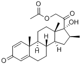 21-アセチルオキシ-17-ヒドロキシ-16β-メチルプレグナ-1,4-ジエン-3,11,20-トリオン 化学構造式
