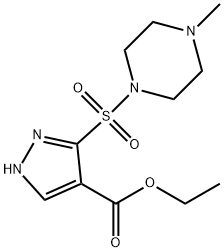 Ethyl3-[(4-methylpiperazin-1-yl)sulfonyl]-1H-pyrazole-4-carboxylate Struktur