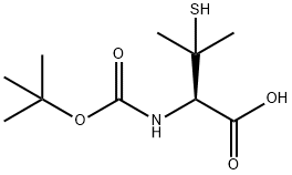 N-tert-Butoxycarbonyl-3-mercapto-L-valine 化学構造式