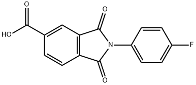 2-(4-FLUORO-PHENYL)-1,3-DIOXO-2,3-DIHYDRO-1H-ISOINDOLE-5-CARBOXYLIC ACID Struktur