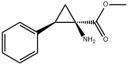 Cyclopropanecarboxylic acid, 1-amino-2-phenyl-, methyl ester, (1R-cis)- (9CI) Structure