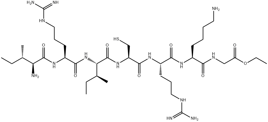 isoleucyl-arginyl-isoleucyl-cysteinyl-arginyl-lysyl-glycine ethyl ester,110786-25-9,结构式