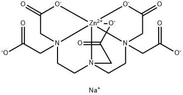 [N,N-双[2-[双(羧甲基)氨基]乙基]甘氨酸(5-)]锌酸三钠(3-), 11082-38-5, 结构式