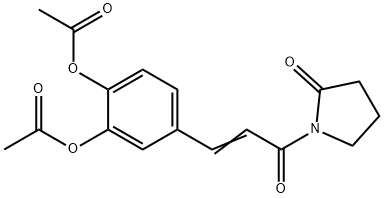 N-(3,4-diacetoxycinnamoyl)-2-pyrrolidone Struktur